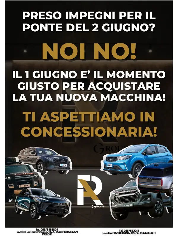 slider mobile Riverauto Group: Aperti il 1° Giugno