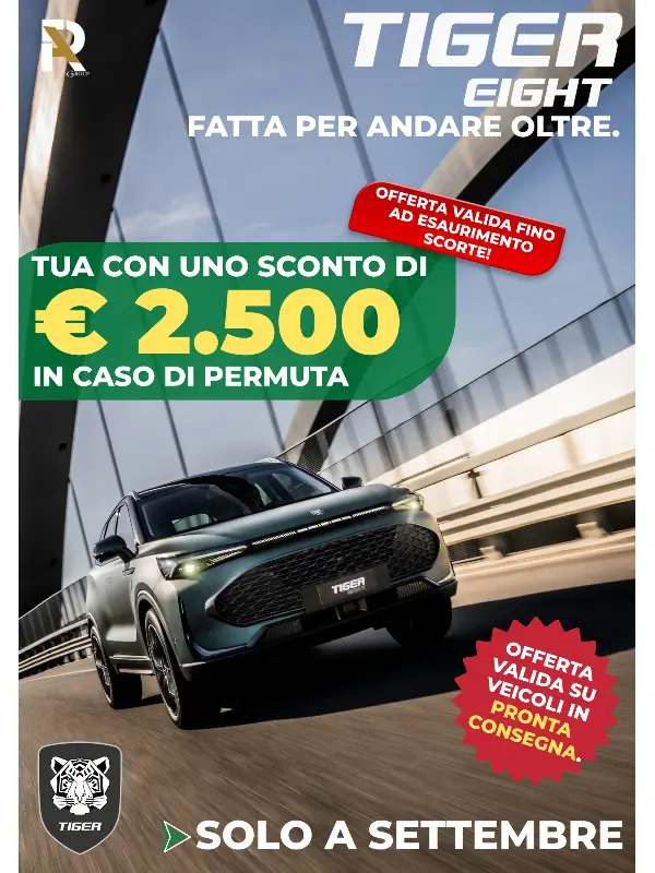 slider mobile Solo a Settembre: Tiger Eight in Pronta Consegna con € 2.500 di Sconto