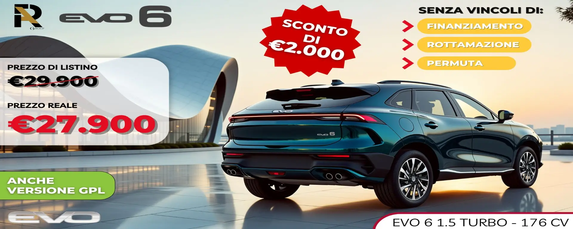 Affare EVO 6: 2.000€ Subito per te! Senza Rottamazione né Finanziamento. Solo fino al 30/11.