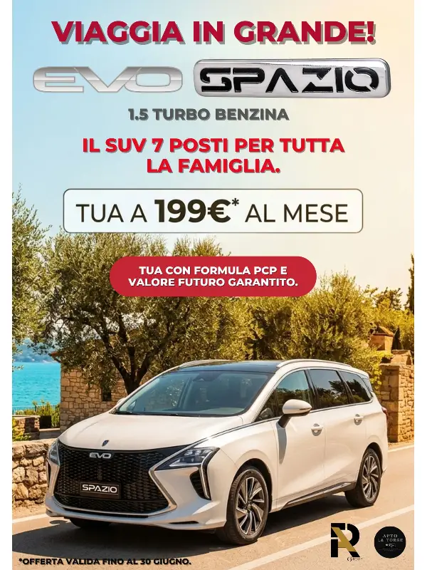 slider mobile Nuova EVO Spazio: il SUV 7 posti tuo da 199€ al mese!