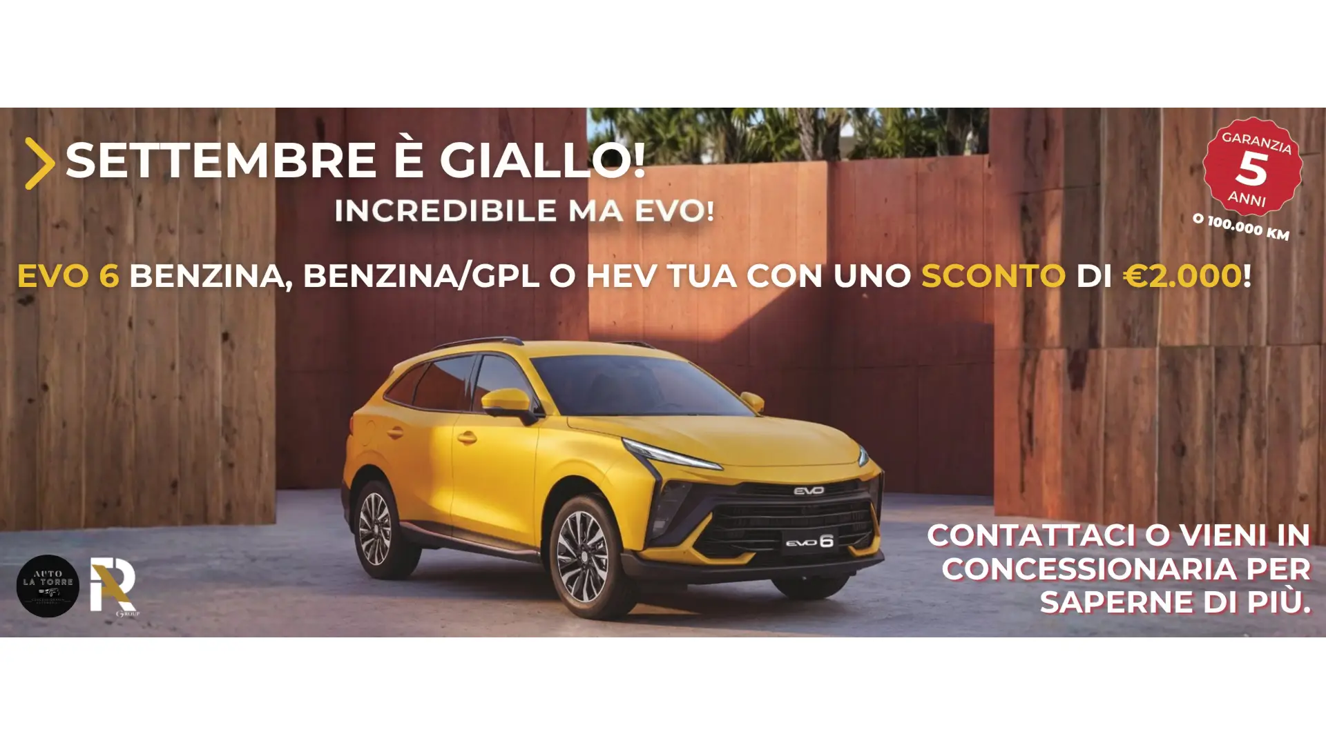 Immagine Settembre è Giallo: EVO 6 tua con 2.000€ di sconto!