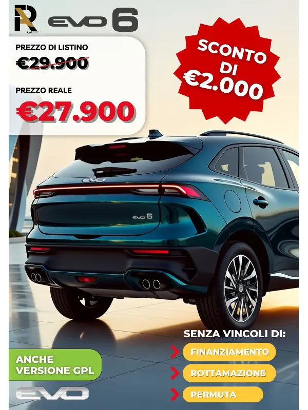 slider mobile Evo 6 a Dicembre: Sconto Imbattibile di $2.000$! Non perdere l'occasione. 