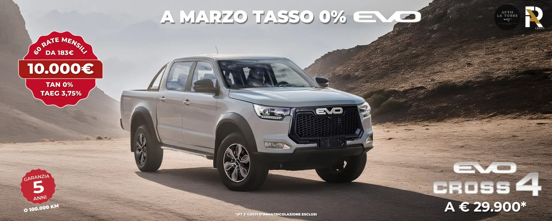 Offerta Marzo EVO Cross 4: Prezzo €29.900 e Finanziamento Tasso 0%