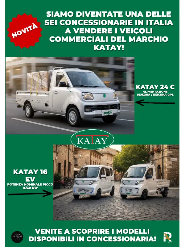 slider mobile Scopri Katay 16 EV e Katay 24 C. Efficienza e versatilità per il tuo business