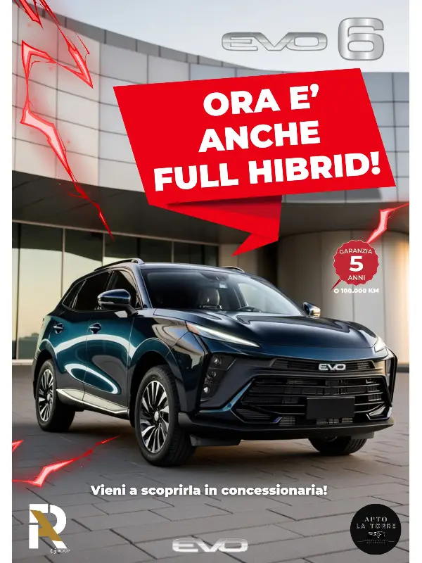 slider mobile Nuova EVO 6: Ora anche Full Hybrid! Scoprila da River Auto Group con 5 anni di Garanzia.