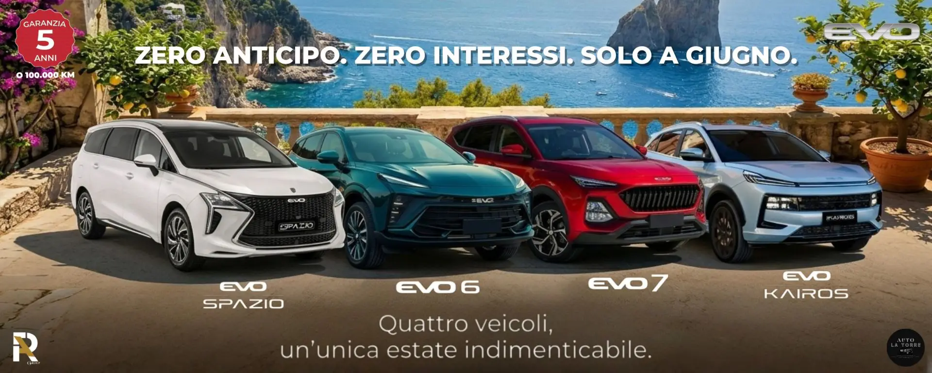 slider desktop Promozione EVO: Zero Anticipo, Zero Interessi. Solo a Giugno!