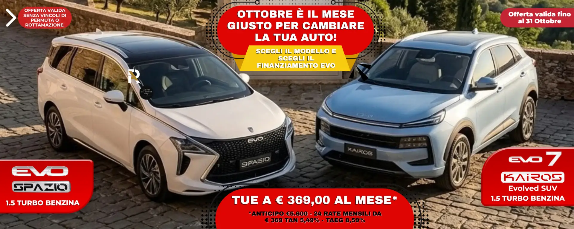 slider desktop Speciale Ottobre EVO: Nuova Auto senza Vincoli di Permuta
