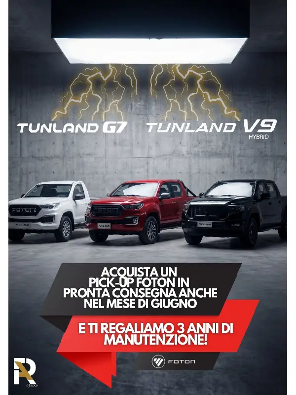 slider mobile Pick-Up Foton in Pronta Consegna: 3 anni di manutenzione in regalo!