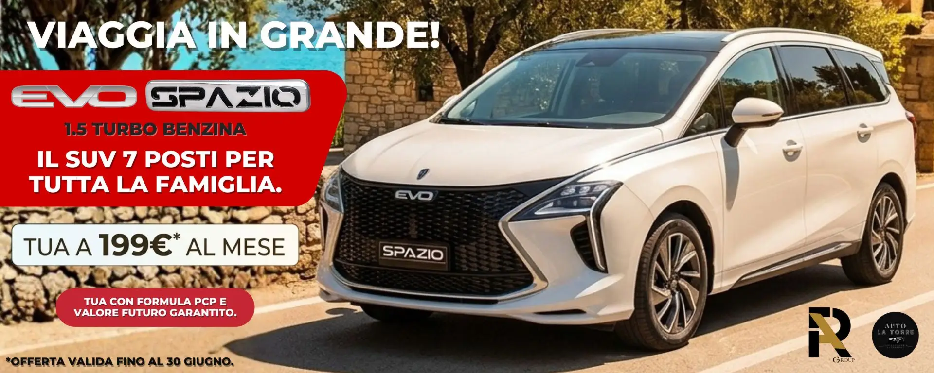 slider desktop Nuova EVO Spazio: il SUV 7 posti tuo da 199€ al mese!