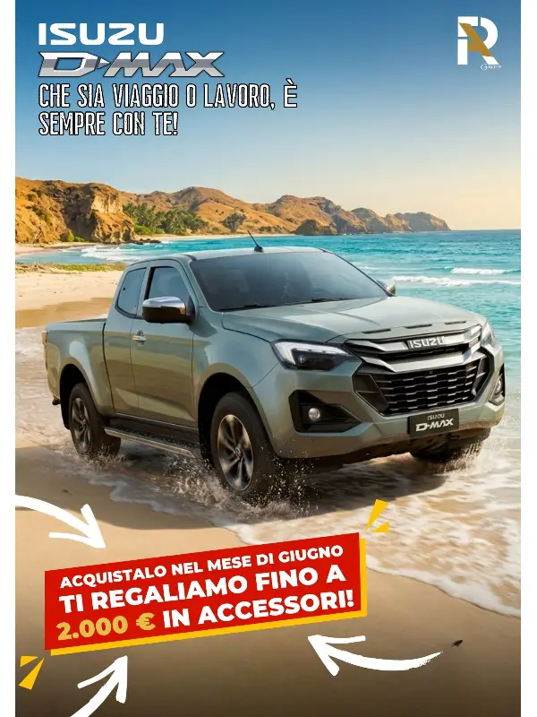 slider mobile Promozione Isuzu D-Max: fino a 2.000€ di accessori in regalo a Giugno!
