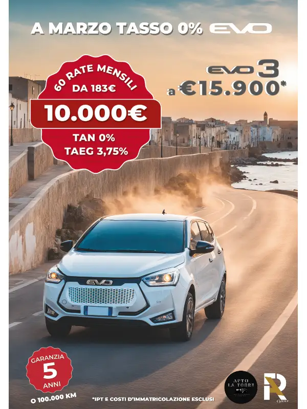 slider mobile EVO 3 a 15.900€ con Tasso 0