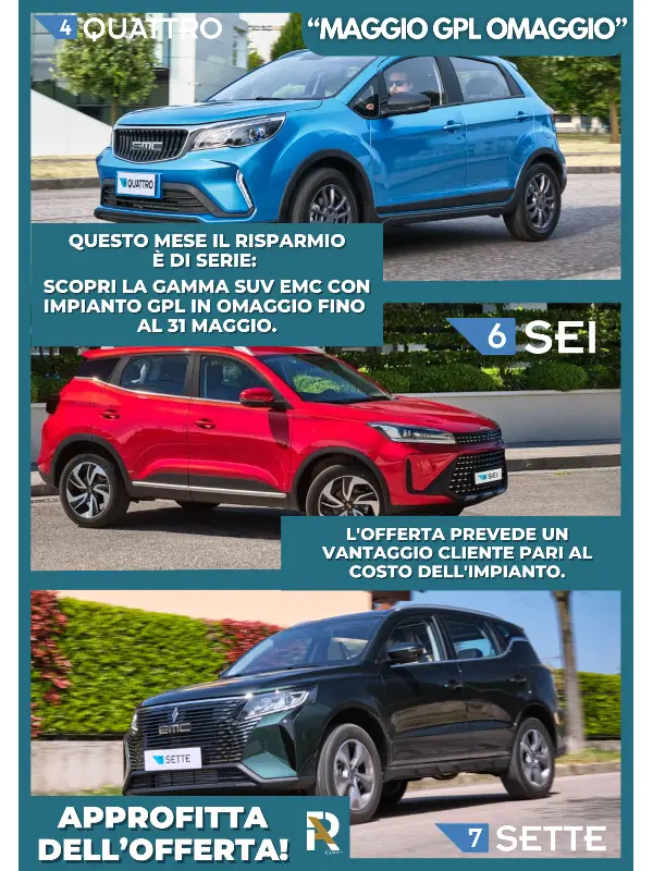 slider mobile Maggio GPL Omaggio sui SUV EMC