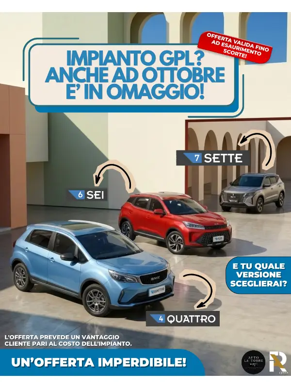 slider mobile Ottobre EMC: L'Impianto GPL è Gratis fino ad Esaurimento Scorte
