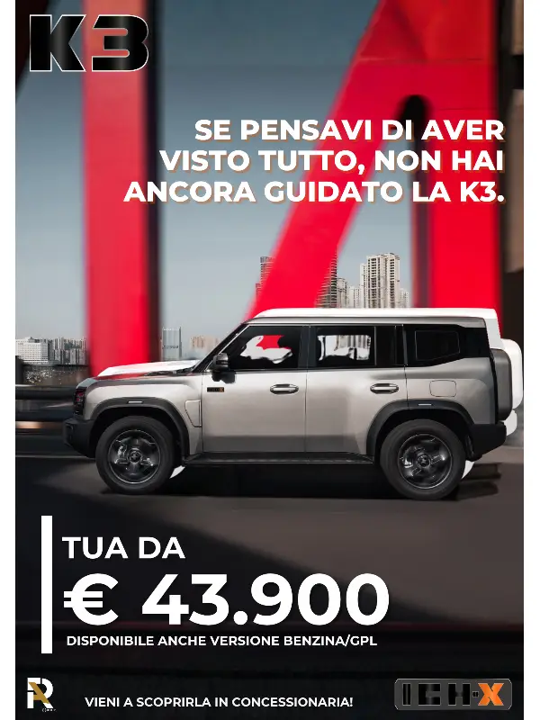 slider mobile Promozione ICH-X K3: Scopri il SUV da 43.900€