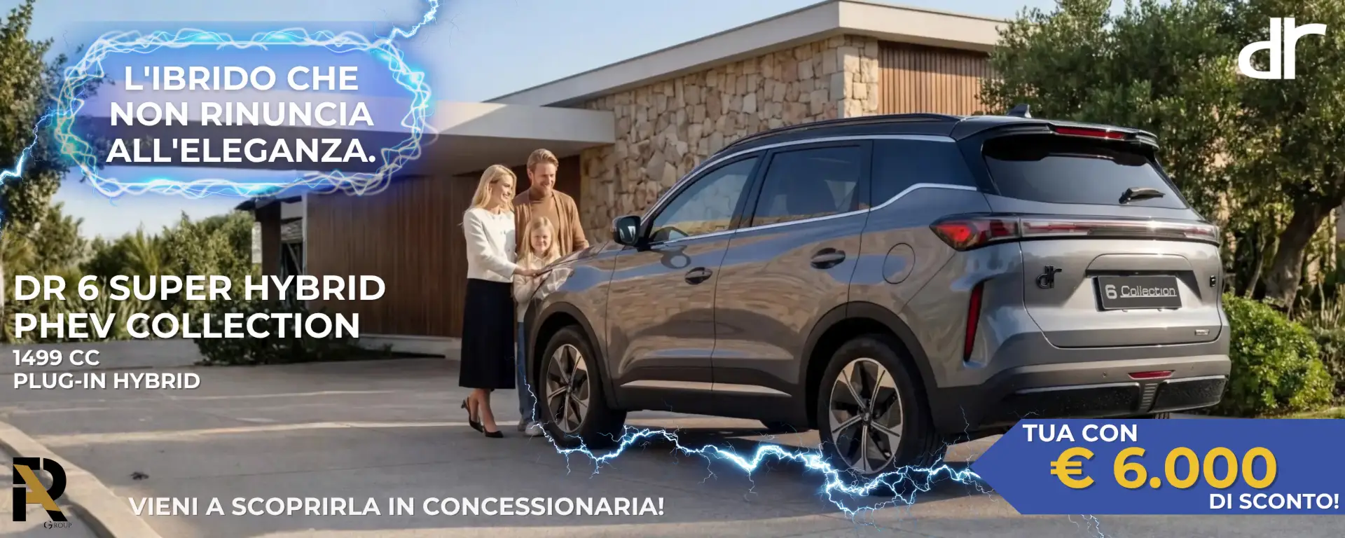 slider desktop DR 6 PHEV Collection: L'Ibrido Elegante con 6.000€ di Sconto