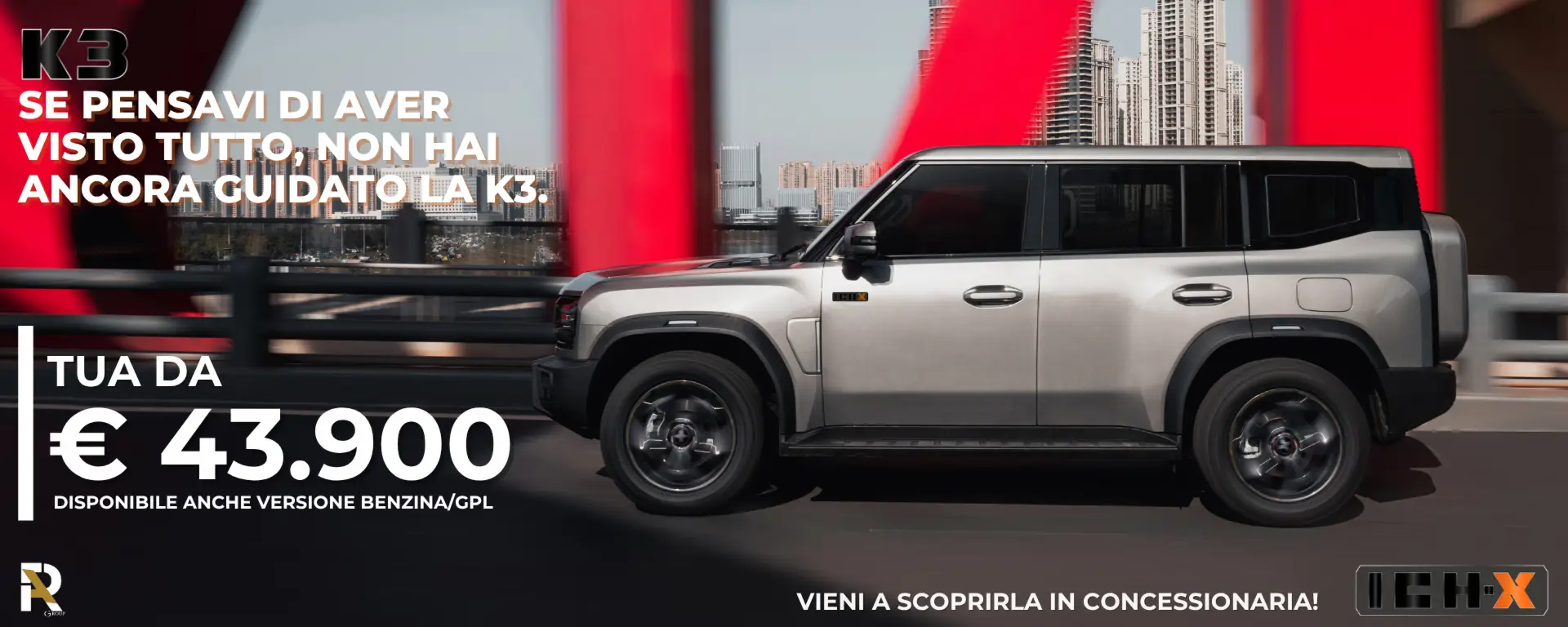 slider desktop Promozione ICH-X K3: Scopri il SUV da 43.900€
