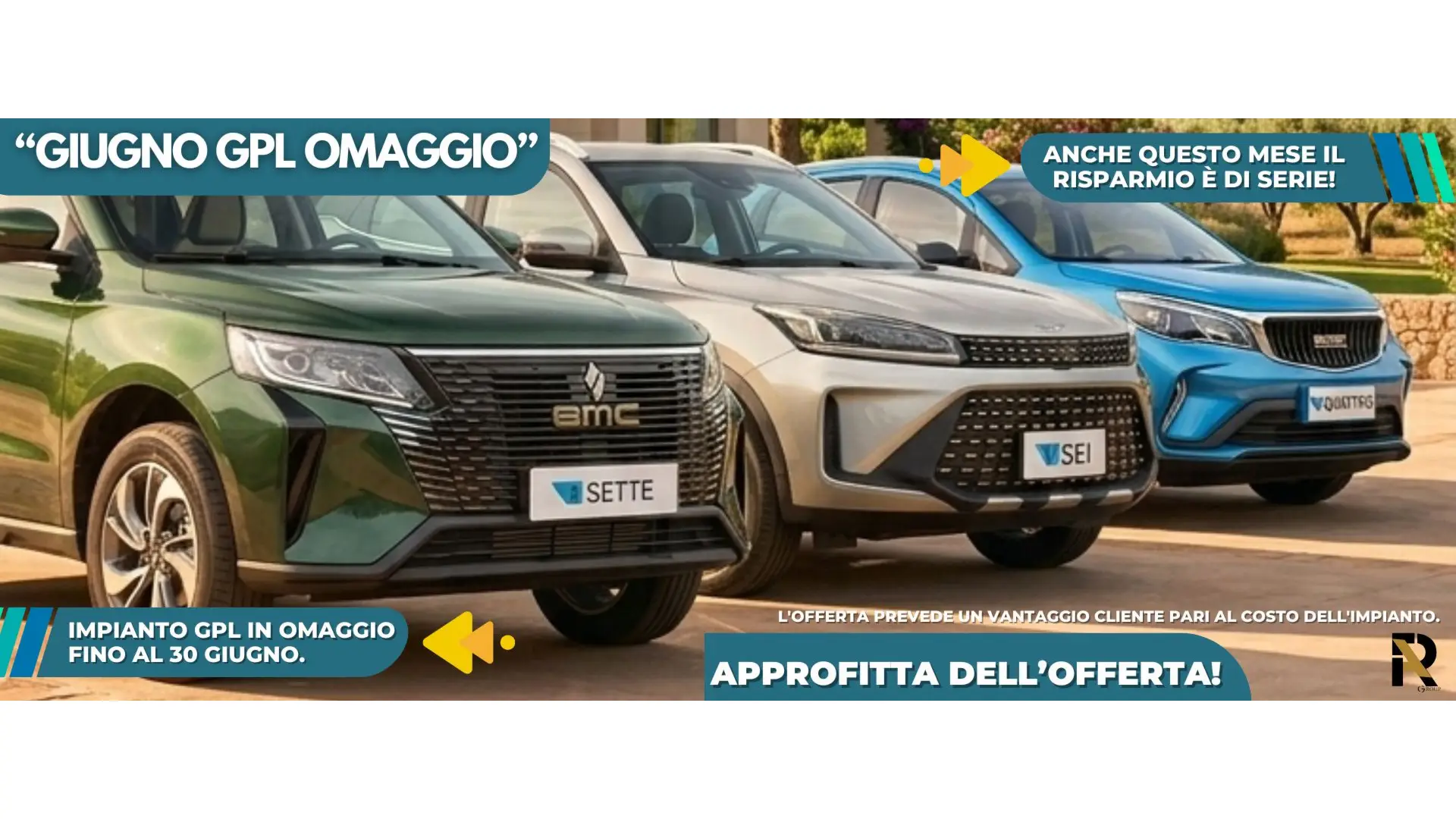 GIUGNO GPL OMAGGIO da Riverauto Group! Anche questo mese il risparmio è di serie. Impianto GPL in omaggio sui modelli EMC fino al 30 giugno. Approfitta dell'offerta!