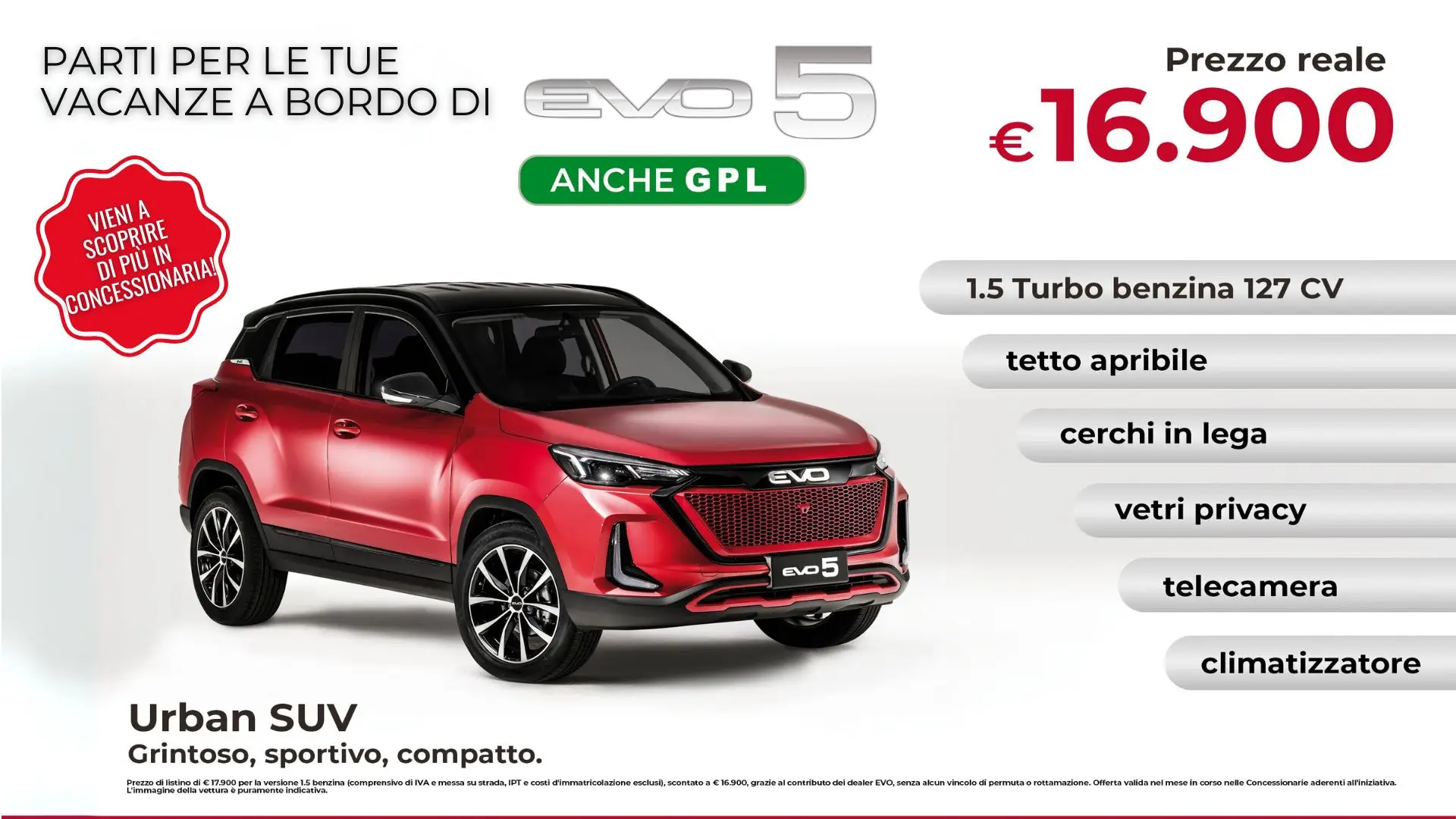 Promozione Luglio EVO 5 Turbo Benzina