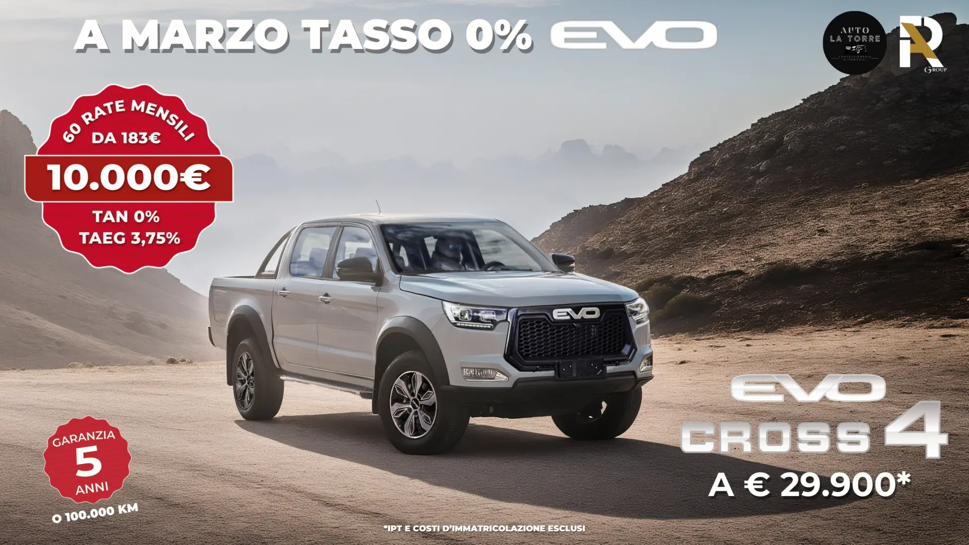EVO Cross 4: Tua a € 29.900 con Tasso 0% EVO a Marzo